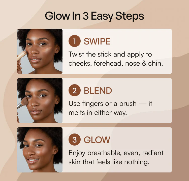 Glow in 3 Easy Steps — Swipe, Blend, Glow